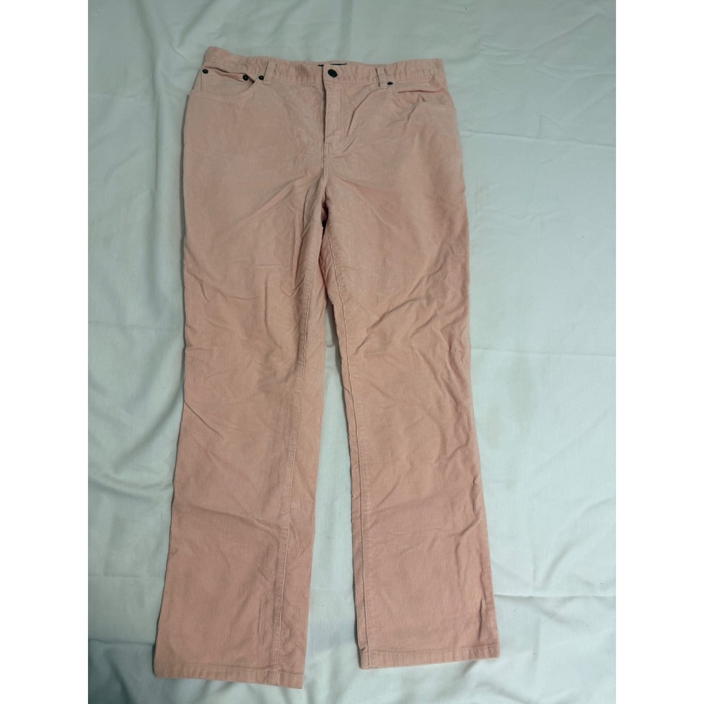 Lauren Ralph Lauren Peach Pink Corduroy Straight Leg Pants Womens Size 12